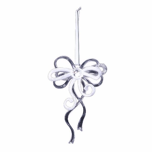 Silver Bow Tree Decoration