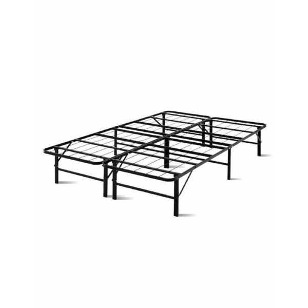 Foldable Double Metal Bed Frame - Black