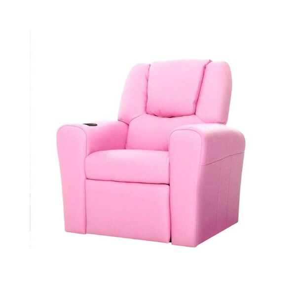 Kids Recliner Chair Pink PU Leather Sofa Lounge Couch Children Armchair