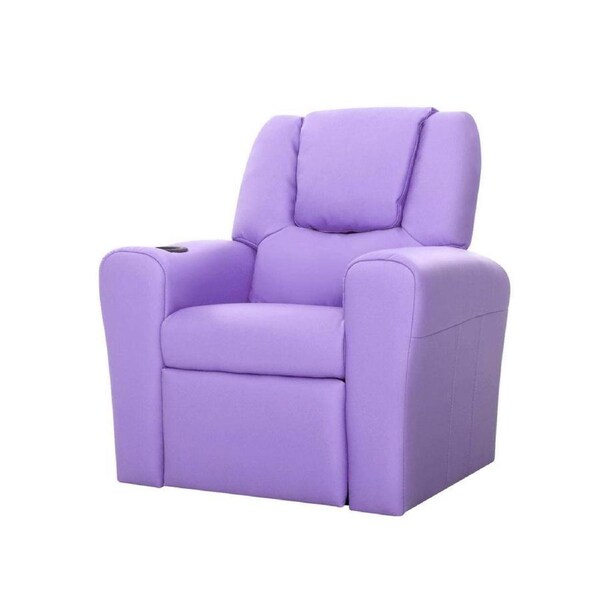 Kids Recliner Chair Purple PU Leather Sofa Lounge Couch Children Armchair