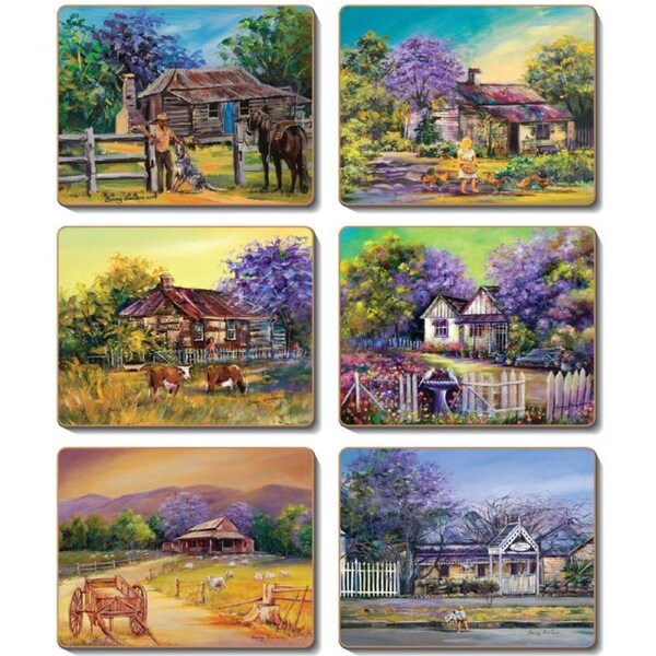 Cinnamon Jacaranda House Cork Backed Placemats Set 6