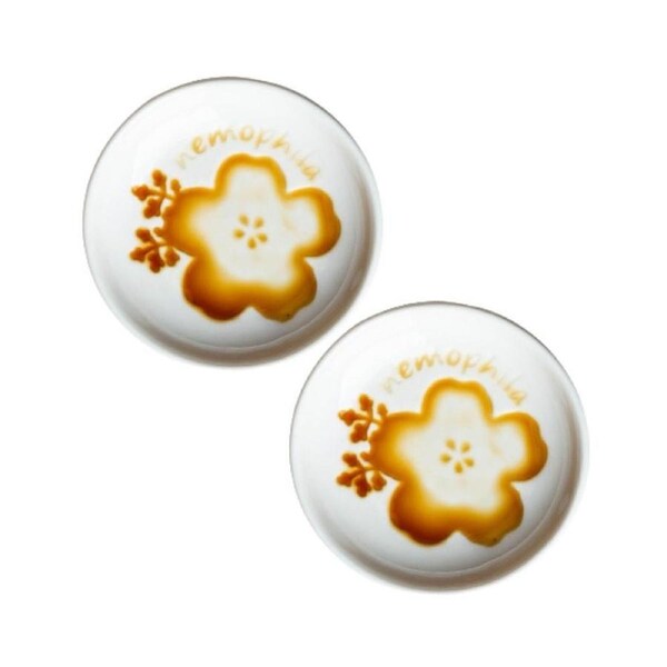 Ceramic Sakura Engraved Soy Sauce Dish (Set of 2)