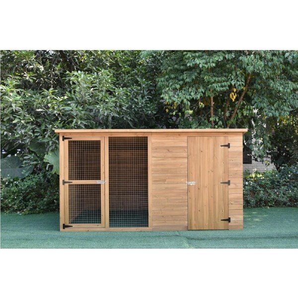 PawHub Xl Large 2.28M Pet Dog Kennel Timber House Cabin Wooden Log Box
