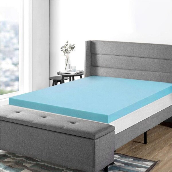 Comfeezzz Memory Foam Mattress Protector Topper Cool Gel Bed Bamboo Cover Underlay Flat 8cm Single