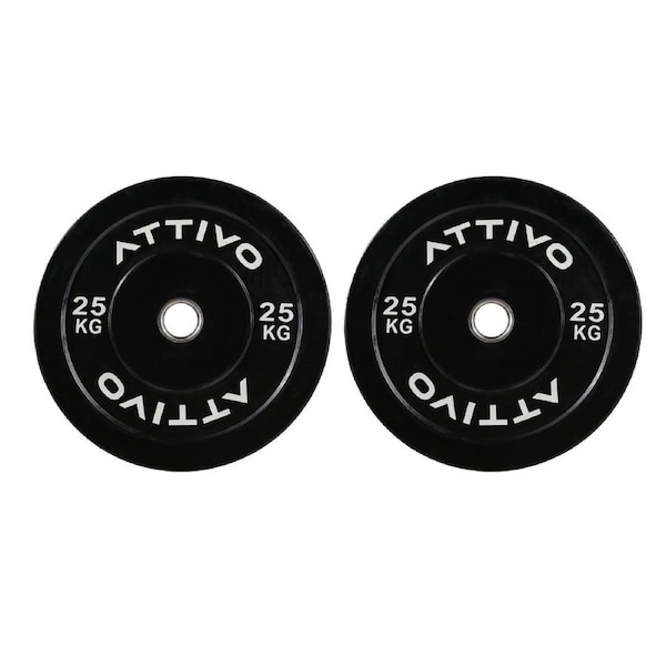 2" Olympic Bumper Plate Weight Plates with Steel Hub in Pairs High-Bounce Olympic Weight Plates - 25kg Pair