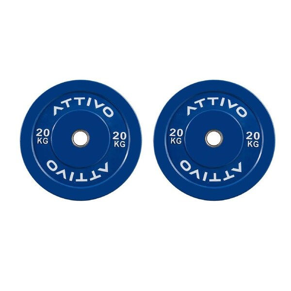 2" Olympic Bumper Plate Weight Plates with Steel Hub in Pairs High-Bounce Olympic Weight Plates 20KG Pair