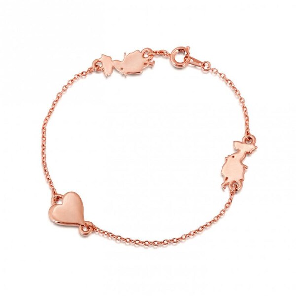 Couture Kingdom - Disney - Alice In Wonderland Heart Bracelet Rose Gold