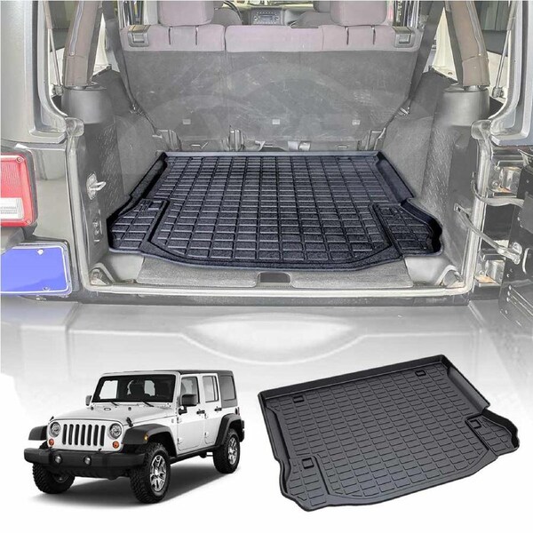 Heavy Duty Trunk Cargo Mat Boot Liner Luggage Tray Fit Jeep Wrangler JK Series 4-Door 2007-2018