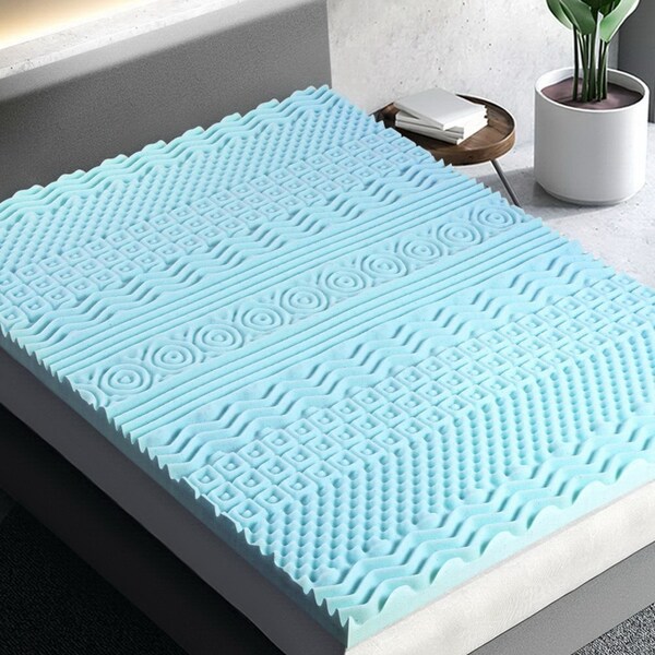8cm 11 Zone Double Memory Foam Mattress Topper Cool Gel Bamboo Giselle Bed