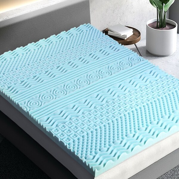 8cm 11 Zone Queen Memory Foam Mattress Topper Cool Gel Bamboo Giselle Bed