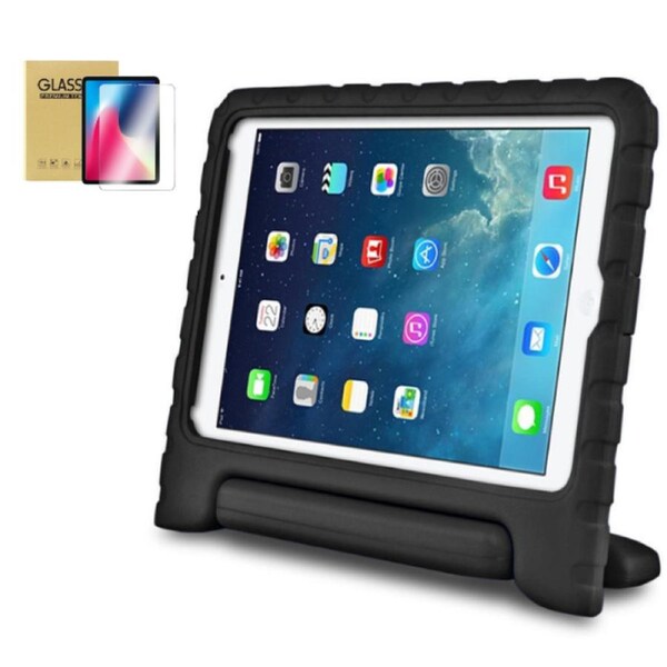 StylePro Combo, iPad 7th, 8th & 9th gen Kids case + Screen Protector. Shockproof EVA case, black