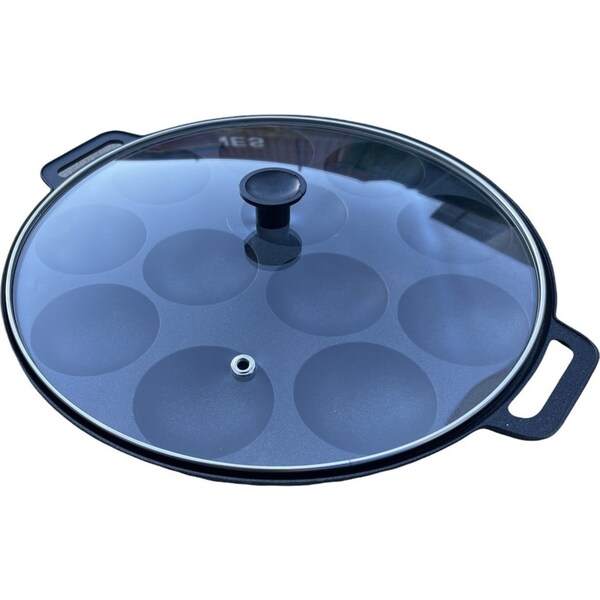 12 Dimple Cast Aluminium Poffertjes Mini Dutch Pancake Cake Pan with Handles Maker