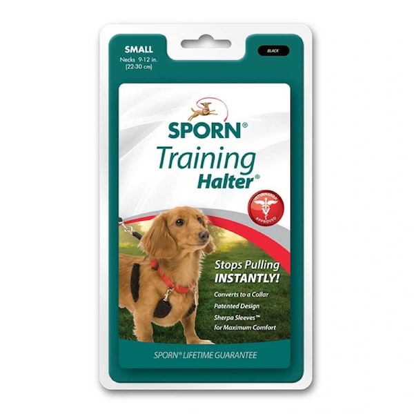 Sporn Small 22-30cm Black Training Halter to Stop Dogs Pulling