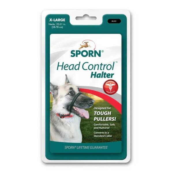 Sporn X-Large 58-78cm Black Head Halter for Dogs