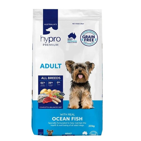 Hypro Premium Adult All Breeds Dry Dog Food Ocean Fish 20kg
