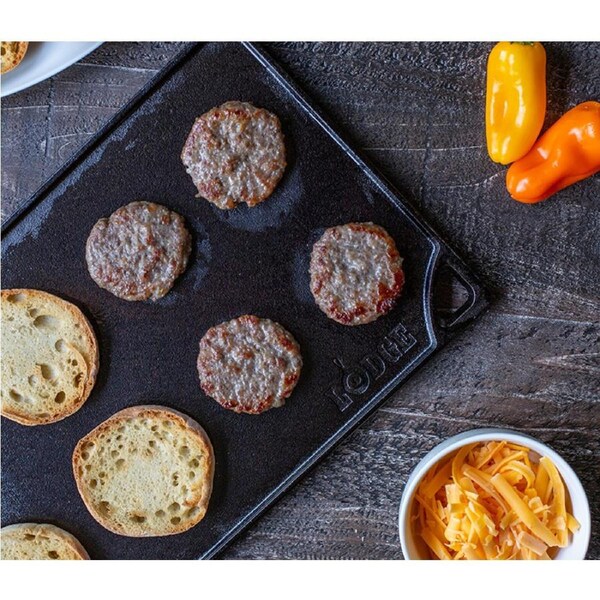 LODGE COOKWARE Rectangular Cast Iron Reversible Grill/Griddle