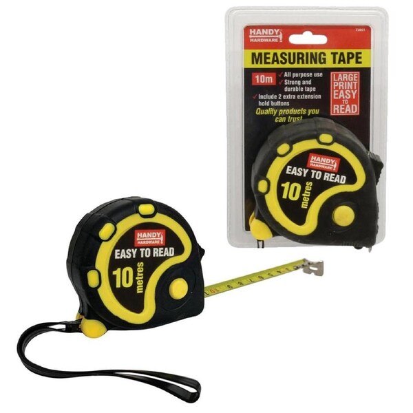 1pcs 3-Way Lock Measuring Rule Tool 10m Retractable Tape Measure Metric Rubber
