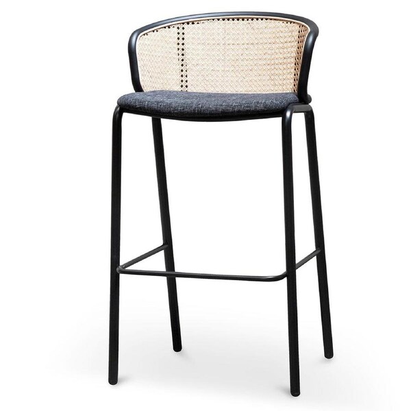 Florine Fabric Bar Stool - Black Legs