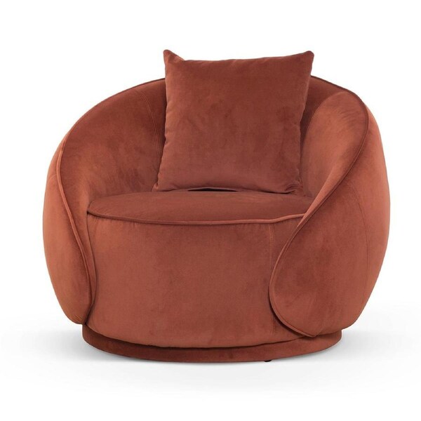 Jake Velvet Armchair - Rustic Brown