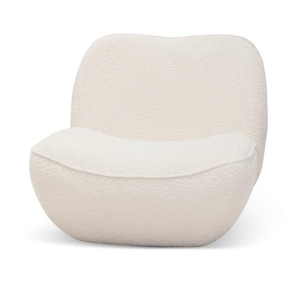 Dale Lounge Chair - Ivory White Boucle