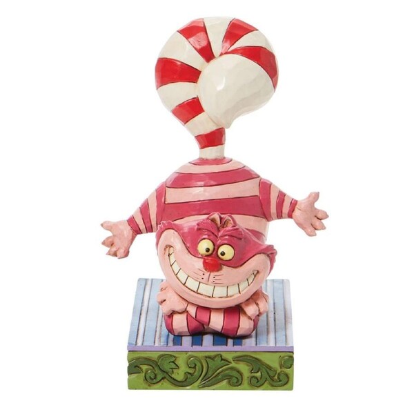 Disney Traditions by Jim Shore - Cheshire Cat Candy Cane - Alice in Wonderland Figurine 12.7cm