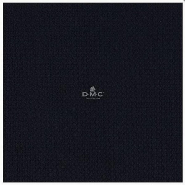 DMC Cross X Stitch Aida Cloth Black 14ct Size 38x45cm Fabric Precut