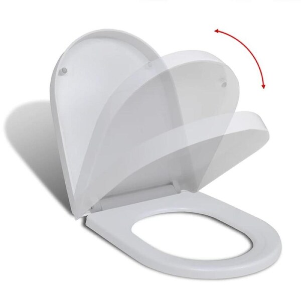 Deluxe Soft Close Toilet Seat Replacement With Cover White