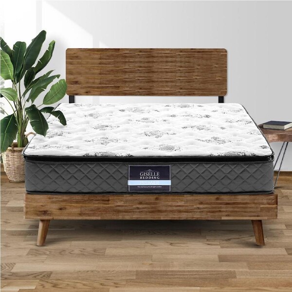 24CM Giselle Mattress Pillow Top Foam Bed Bonnell Spring Double