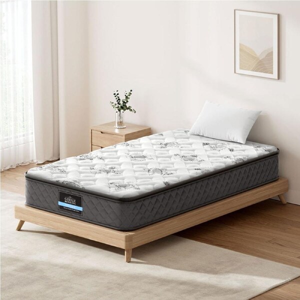 24CM Giselle Mattress Pillow Top Foam Bed Bonnell Spring Single
