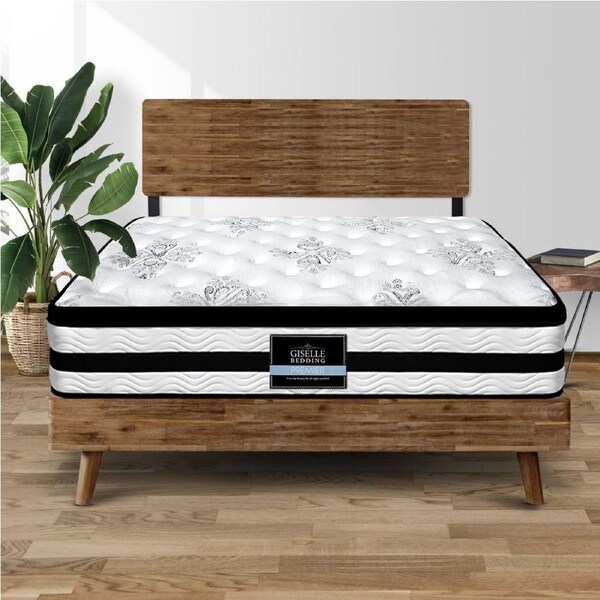 Giselle Bedding 34cm Medium Firm Mattress 5 Zone Pocket Spring Euro Top King