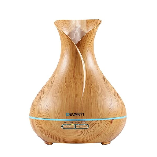 Devanti Aroma Diffuser Oil Diffuser Air Humidifier 400ml Light wood