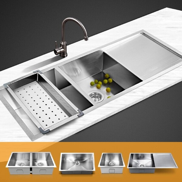 5 Size Cefito Stainless Steel Sink Kitchen Basin Silver 1110mm x 450mm