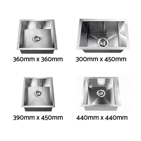 5 Size Cefito Stainless Steel Sink Kitchen Basin Silver 1110mm x 450mm