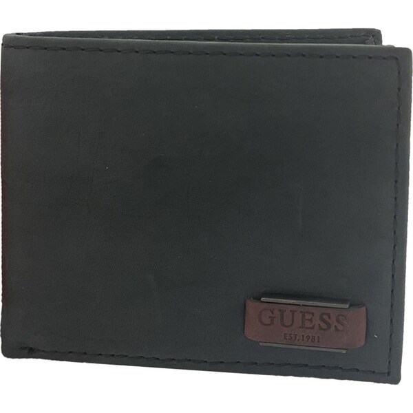Guess Anatoli Leather Passcase Mens Cash/Money Wallet RFID Blocking Holder Black