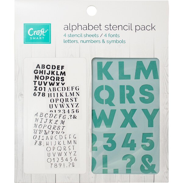 Craftsmart Alphabet Stencil Set 4 pack
