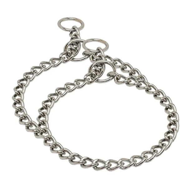 2x Royale 75cm Pet/Dog Strap Silver Metal Chain Training Harness Collar