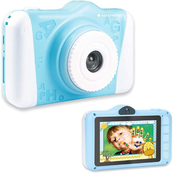AGFAPHOTO Realikids Cam 2 Digital Camera for Children 12MP Photo, Video, 3.5 Inch LCD Screen Photo Filters with Selfie Mode Blue