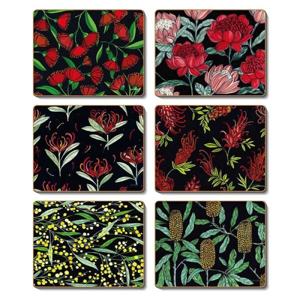 Cinnamon Modern Native Cork Backed Drink Coasters Set 6