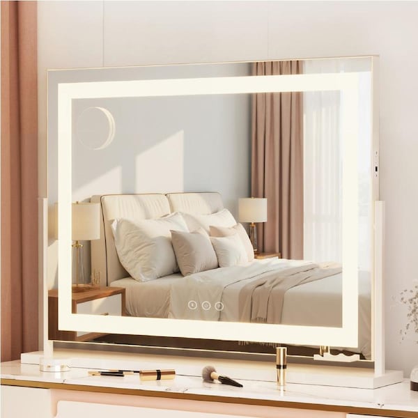 80x65cm Embellir Makeup Mirror Hollywood Vanity with LED Light White Frame