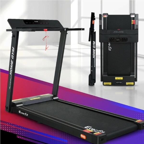 45cm Belt Everfit Electric Treadmil 2 in 1 Foldable Walking Pad with Handle Home Gym Black