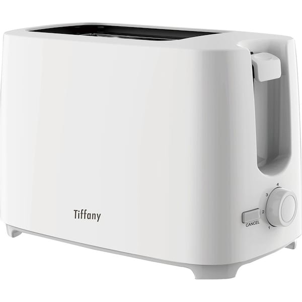 Tiffany 700W 2 Slice Anti-Jam Bread Toaster w/Crumb Tray/7 Toast Setting White