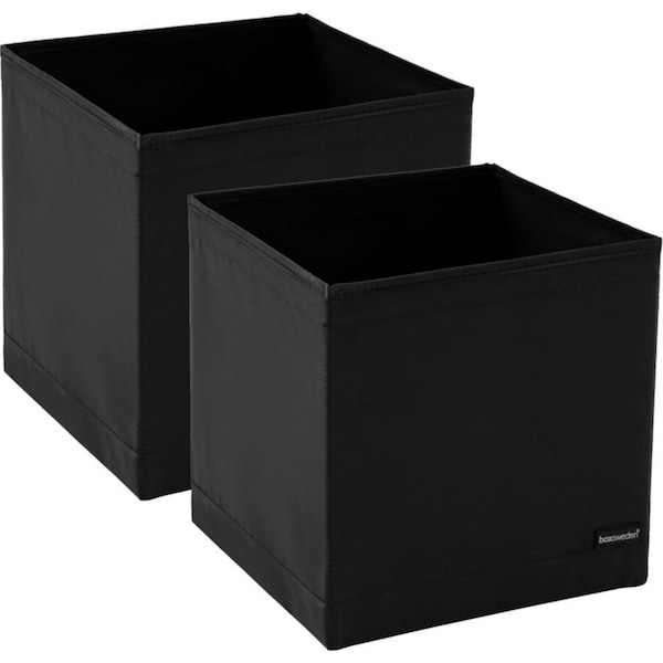 2x Boxsweden 28cm Kloset Storage Cube Square Wardrobe/Closet Home Organiser BLK