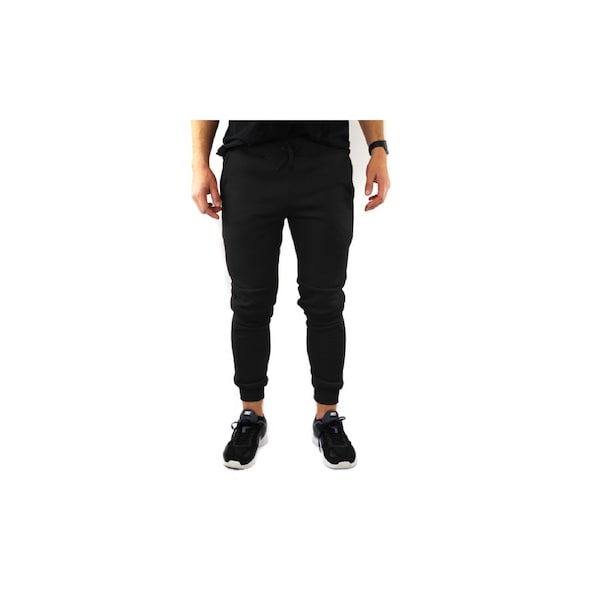 Mens Skinny Track Pants Joggers Trousers Gym Casual Sweat Cuffed Slim Trackies Fleece White / XXL