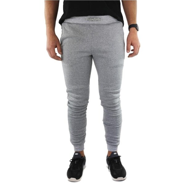 Mens Skinny Track Pants Joggers Trousers Gym Casual Sweat Cuffed Slim Trackies Fleece Heather Grey / 3XL