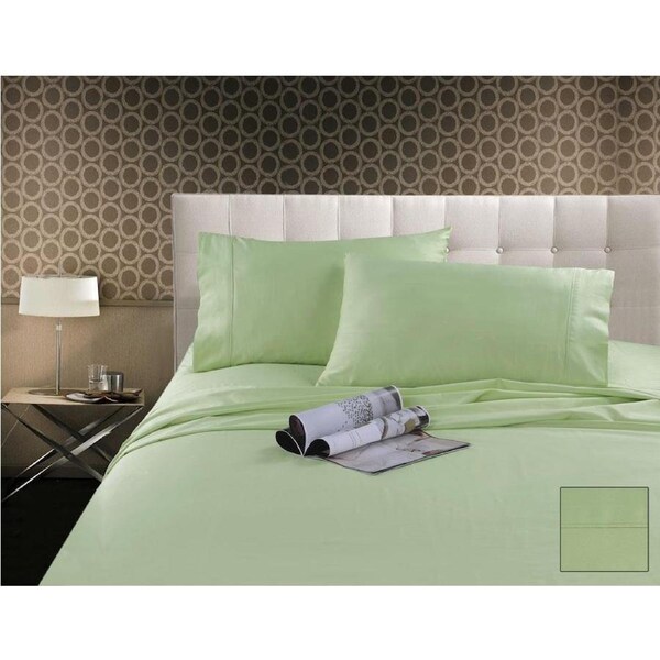 300TC Hotel Quality 100% Cotton Sateen Fitted Sheet Set Mint All Bed Sizes Queen