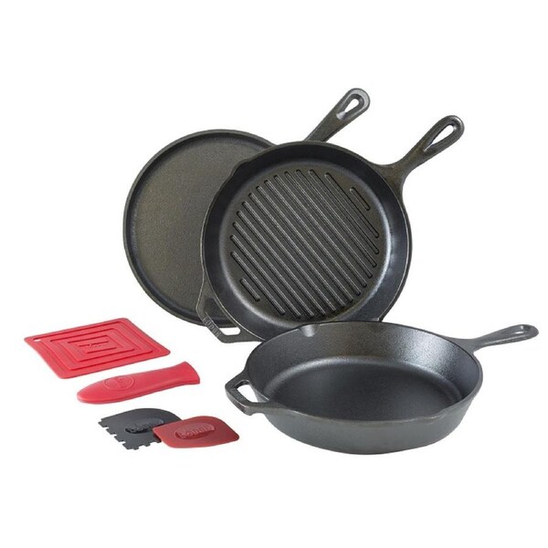 LODGE COOKWARE Cast Iron Cooking Essential 6pcs Pan Set