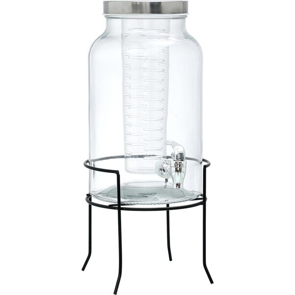 Lemon & Lime 5.5L Glass Beverage Juice/Drink/Water/Tea Diffuser Stand Dispenser