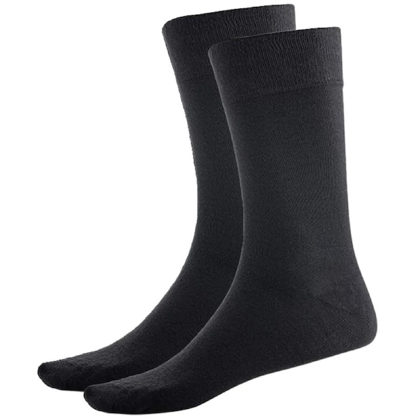 BAMBOO SOCKS Crew Natural Eco Healthy Enviro Unisex Work Anti-Bacterial Business Charcoal / 11-14