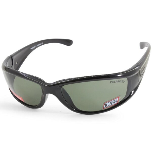Dirty Dog Banger Polished Black/Green Polarised Men's Sport Sunglasses