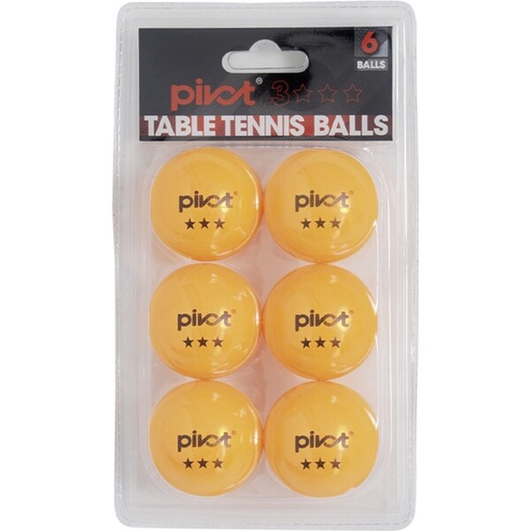 6pc Pivot Sport 4cm 3 Star Table Tennis/Pin Pong Training/Practising Balls ORA